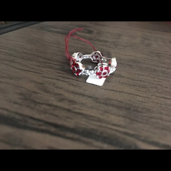 SOLD!! Sterling Silver Ring with red stone. - Picture 1 of 5